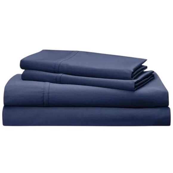 Ralph Lauren Queen Sateen NAVY Spencer Sheet Set Flat X Deep Fitted PIllowcases - Picture 1 of 4